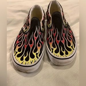Vans flames slip ons size 8.5woman / 7men